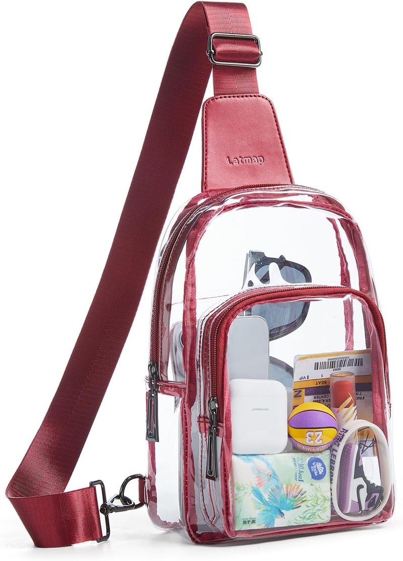 LATMAP Clear Bag for Stadium Events, Clear Purse for Women Stadium Crossbody Bag, Transparent Bag for Concerts Sports - Image 1